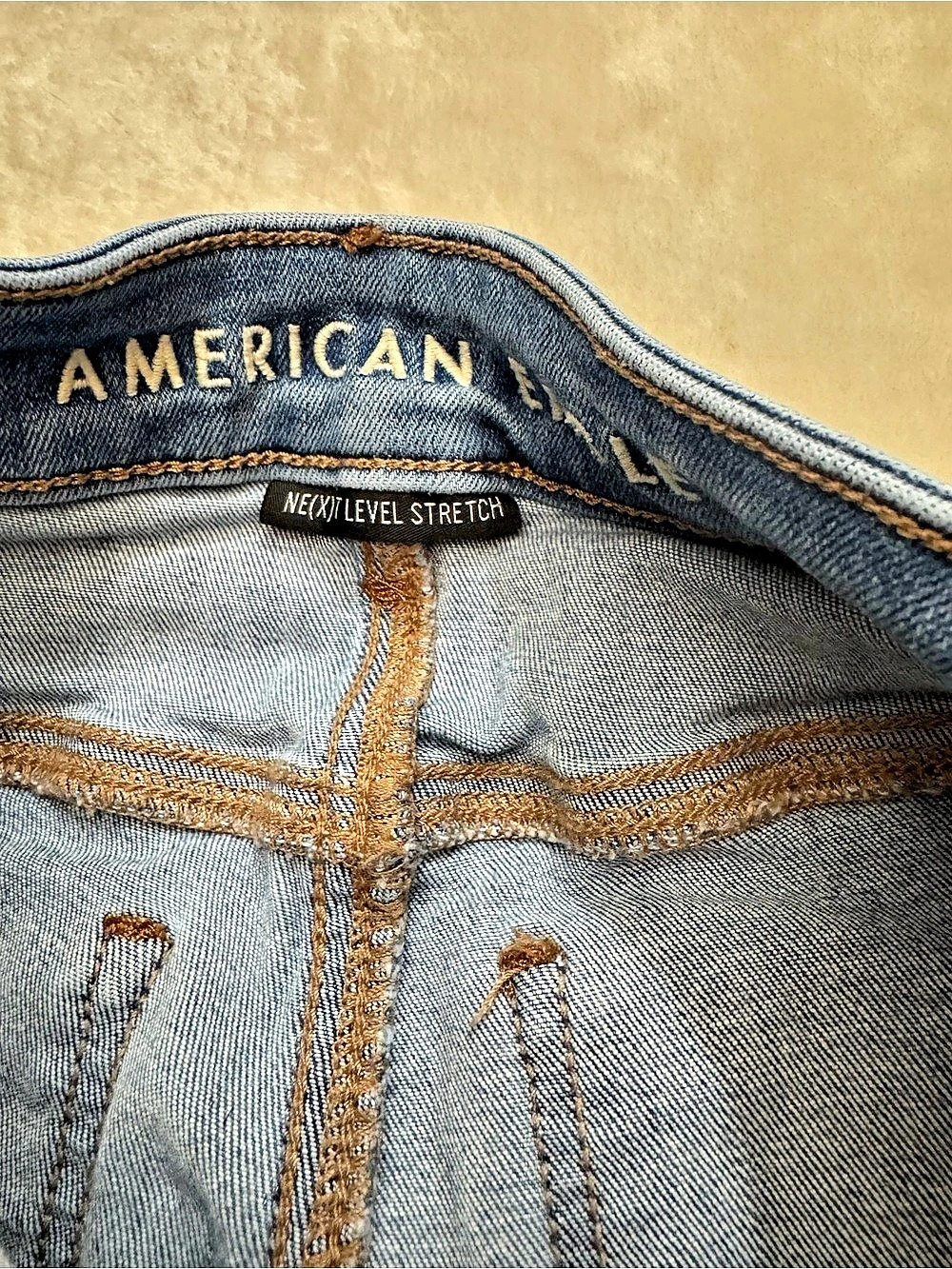 American Eagle AE Super High-Waisted Flare Jean Bootcut Blue 0 Short - Picture 6 of 7